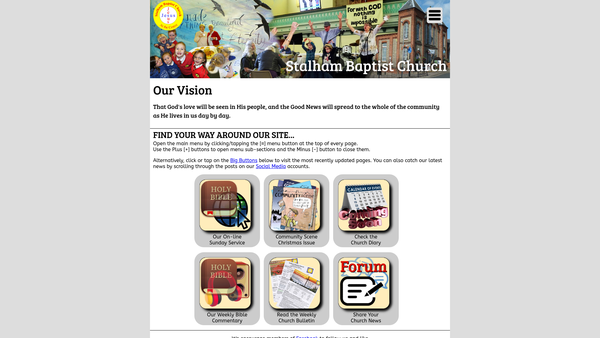 Screenshot of the Stalham Baptist Church website