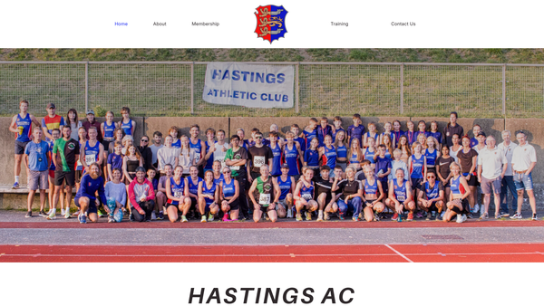 Screenshot of the Hastings Athletic Club website