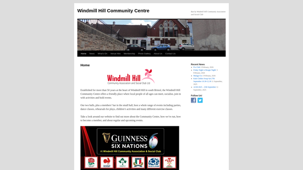 Screenshot of the Windmill Hill Community Association website