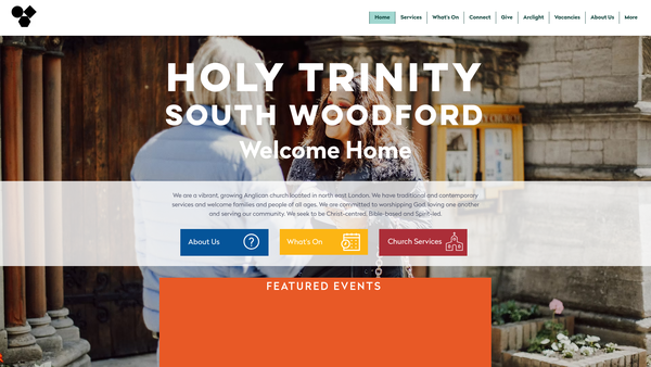 Screenshot of the The Parochial Church Council Of The Ecclesiastical Parish Of Holy Trinity, South Woodford website