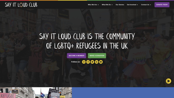Screenshot of the Say IT Loud Club website