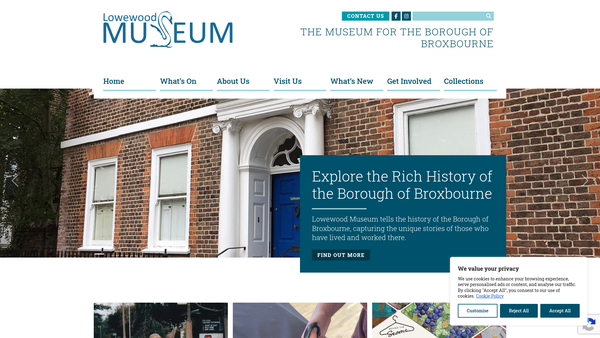 Screenshot of the Lowewood Museum Trust CIO website