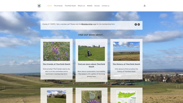 Screenshot of the Friends Of Therfield Heath & Greens website