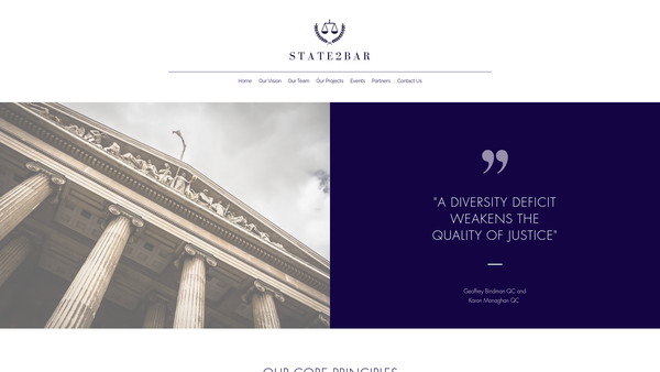 Screenshot of the State2bar website