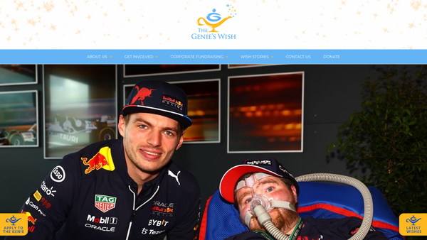 Screenshot of the The Genies Wish Charity website