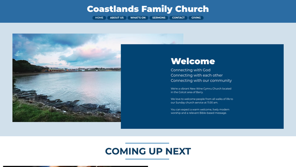 Screenshot of the Coastlands website