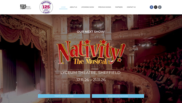 Screenshot of the Stos Theatre Company website