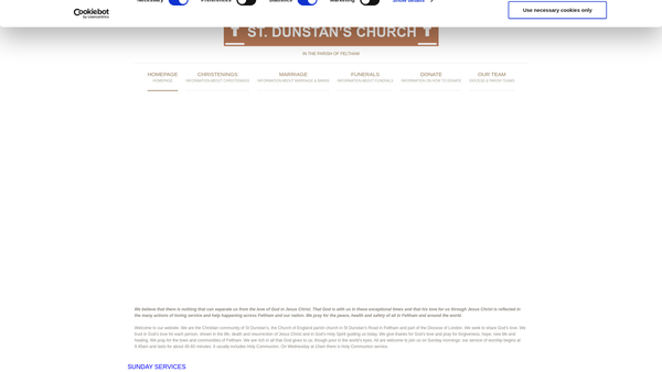 Screenshot of the The Parochial Church Council Of The Ecclesiastical Parish Of St Dunstan Feltham website