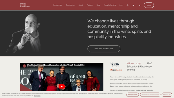 Screenshot of the Gerard Basset Foundation website