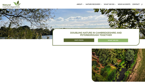 Screenshot of the Natural Cambridgeshire website