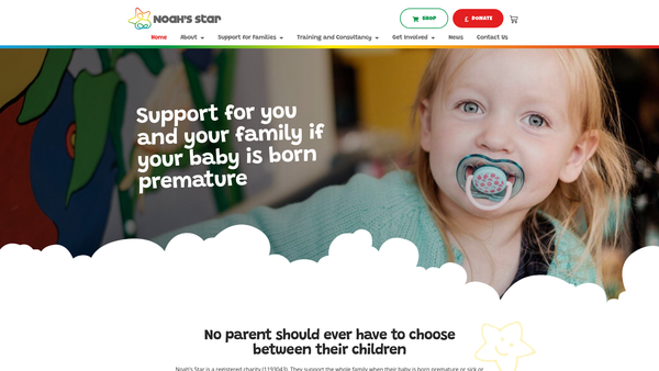 Screenshot of the Noah's Star website