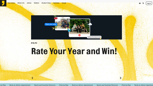 Screenshot of the Falmouth & Exeter Students' Union website