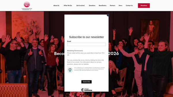 Screenshot of the Turkish Education Foundation UK website