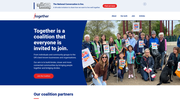 Screenshot of the The Together Initiative website