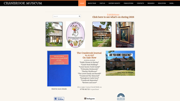Screenshot of the Cranbrook Museum And Local History CIO website