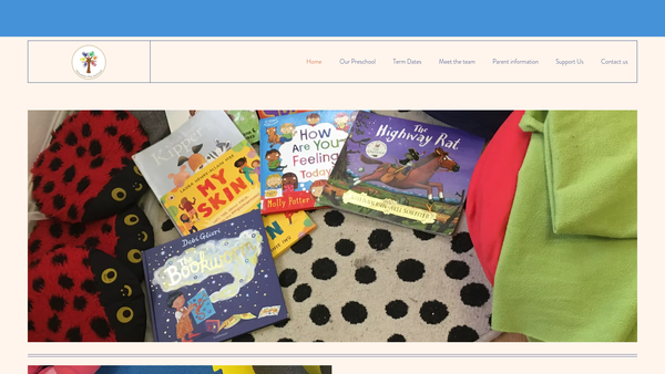 Screenshot of the Hauxton Preschool website