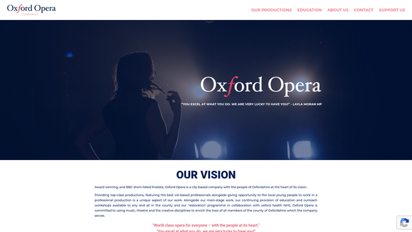 Screenshot of the Oxford Opera Trust CIO website