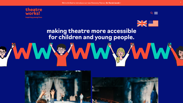 Screenshot of the Theatre Works website