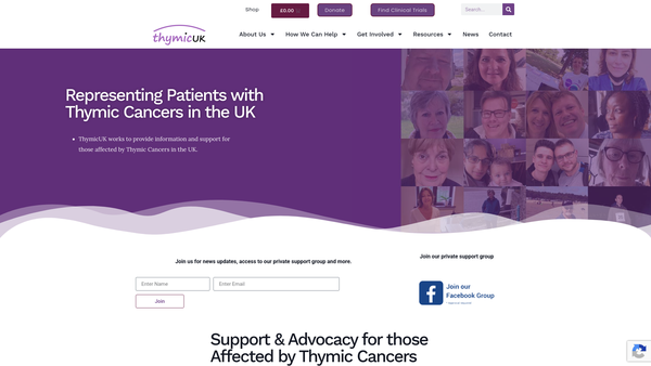 Screenshot of the Thymicuk website