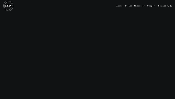 Screenshot of the Kyria Network website