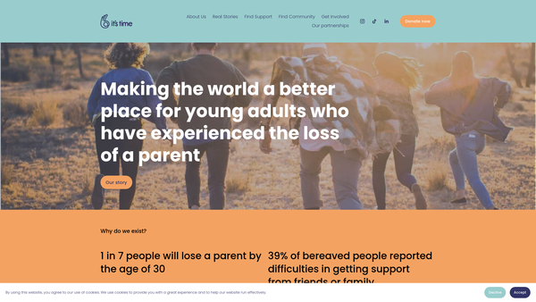 Screenshot of the It's Time website