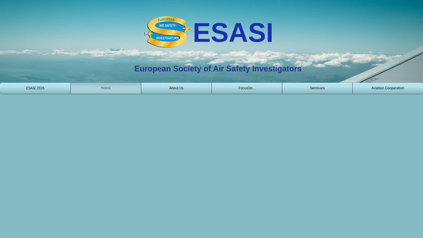 Screenshot of the The European Society Of Air Safety Investigators - Esasi website