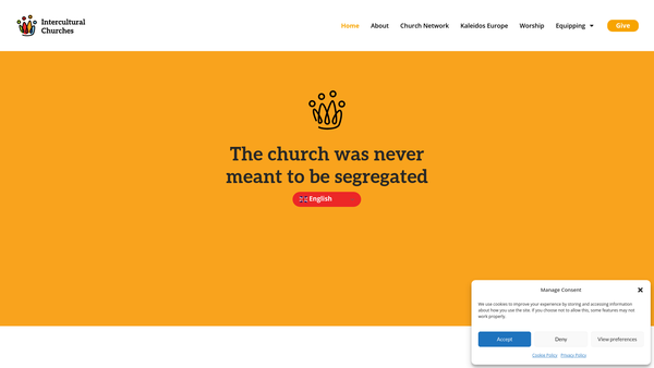 Screenshot of the Intercultural Churches website