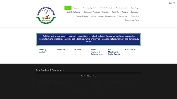 Screenshot of the Folkestone Nepalese Community (Fnc) website
