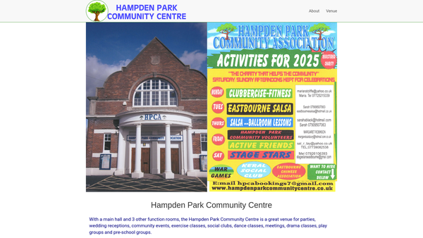 Screenshot of the Hampden Park Community Association CIO website