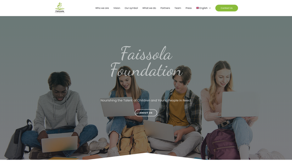 Screenshot of the The Faissola Foundation website