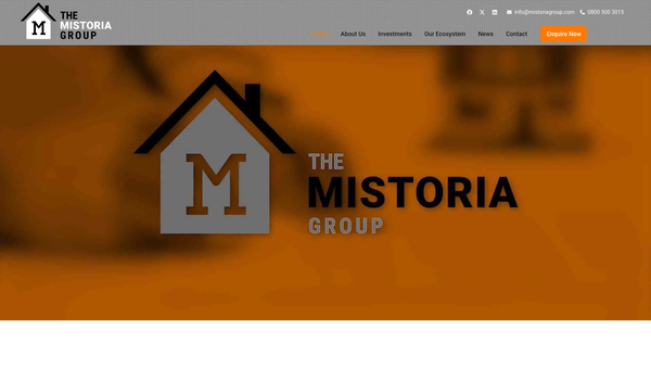 Screenshot of the The Mistoria Group Foundation CIO website