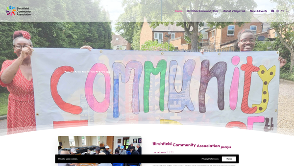 Screenshot of the Birchfield Community Association website