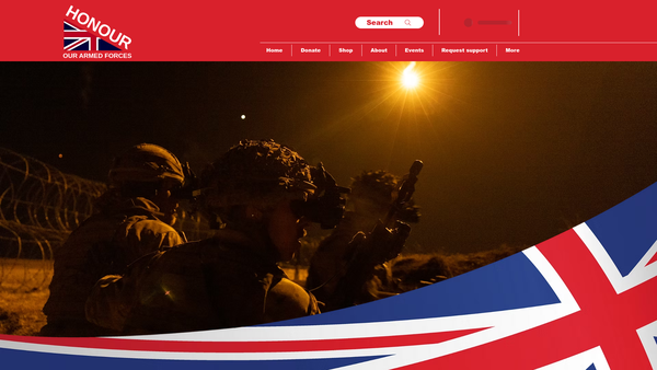 Screenshot of the Honour Our Armed Forces website
