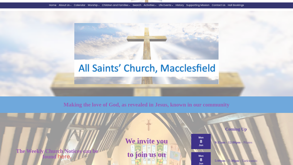 Screenshot of the The Parochial Church Council Of The Ecclesiastical Parish Of All Saints, Macclesfield website