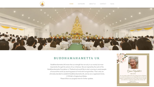 Screenshot of the Buddhamahametta UK website