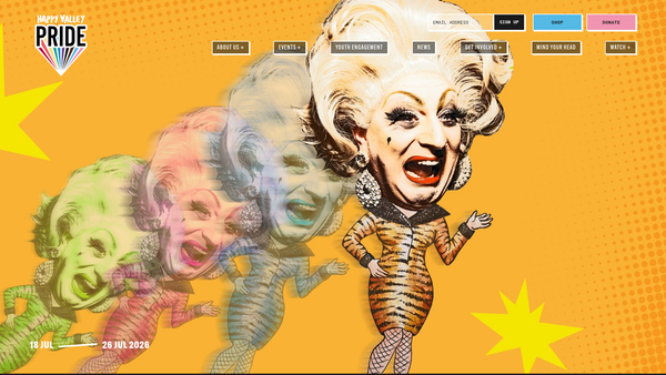 Screenshot of the Happy Valley Pride website