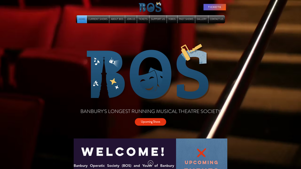 Screenshot of the Banbury Operatic Society (Bos) And Youth Of Banbury Operatic Society (Yobos) website