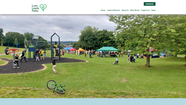 Screenshot of the Love Leeds Parks website