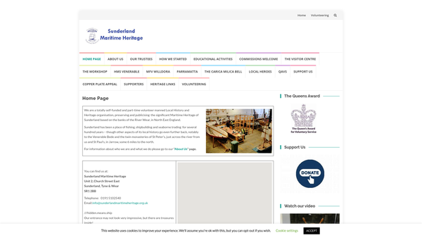 Screenshot of the Sunderland Maritime Heritage website
