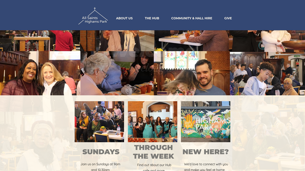 Screenshot of the All Saints Church Highams Park website