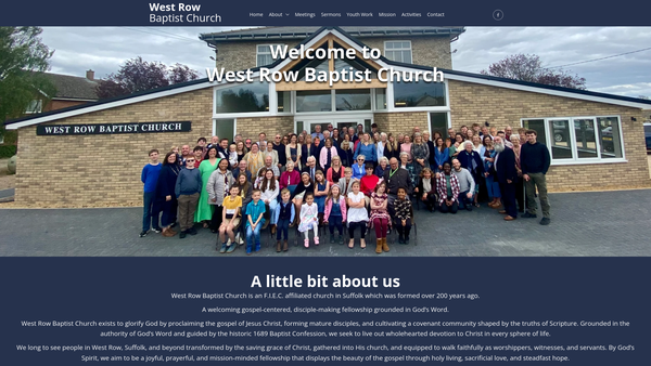 Screenshot of the West Row Baptist Church website