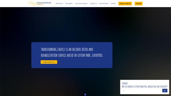 Screenshot of the Transforming Choice website
