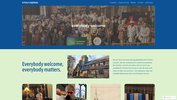Screenshot of the The Parochial Church Council Of The Ecclesiastical Parish Of St Peter, Highfields website