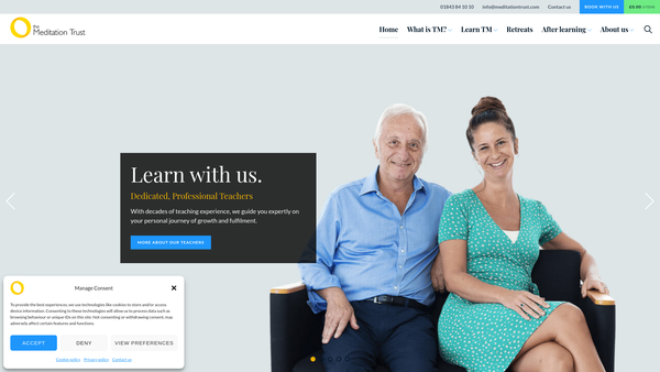 Screenshot of the The Meditation Trust website