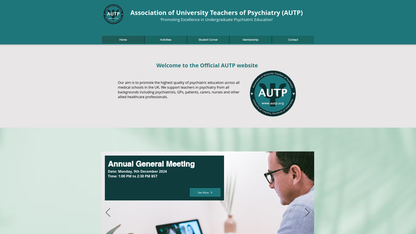 Screenshot of the Association Of University Teachers Of Psychiatry website