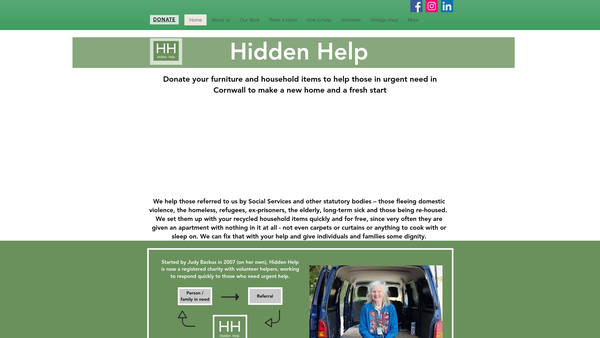 Screenshot of the Hidden Help website