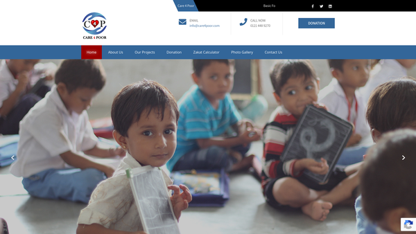 Screenshot of the Care4poor website