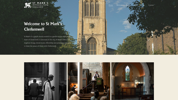 Screenshot of the The Parochial Church Council Of The Ecclesiastical Parish Of Saint Mark, Clerkenwell website