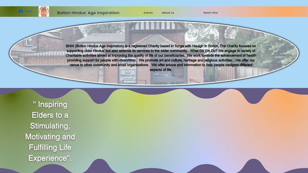 Screenshot of the Bolton Hindus' Age Inspiration website