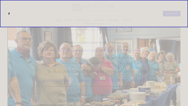 Screenshot of the Blue Van Armed Forces & Veterans Drop-In website